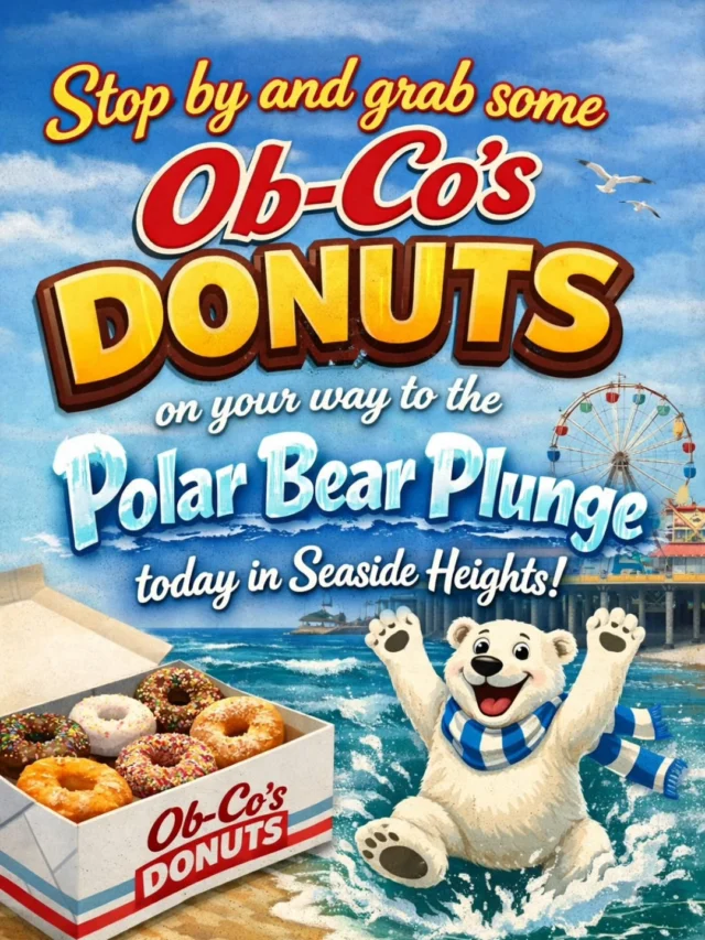 If you’re brave enough for the Polar Bear Plunge… you deserve donuts first 🍩🐻‍❄️
Swing by Ob-Co’s on your way to Seaside Heights!

Who’s plunging today? Tag your brave friends below ⬇️

#SeasideHeights #PolarBearPlunge #JerseyShore #ObCosDonuts #DonutStop