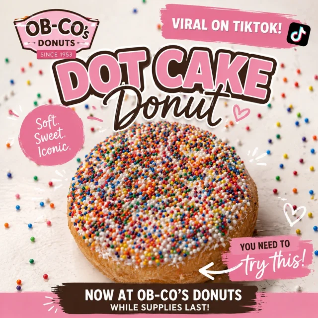 Available starting Saturday,  June 13th for a Limited Time Only!!!

#dotcake #trendingnow #viraltiktok #donut #jerseyshore