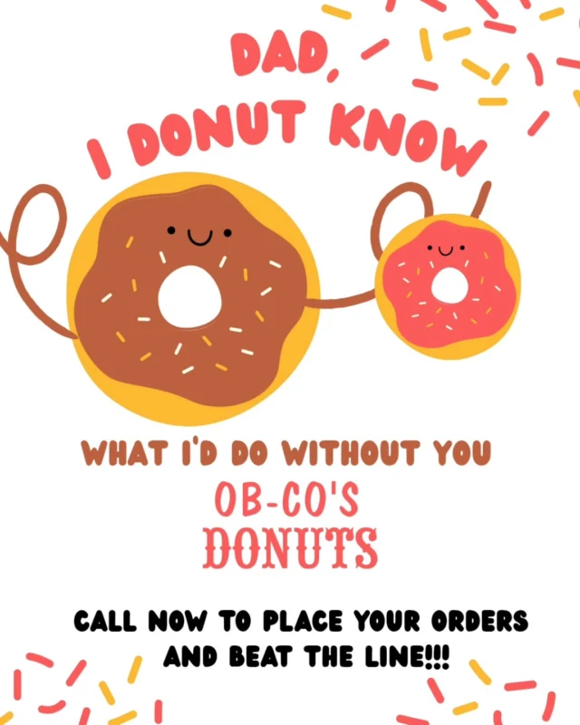 🍩 Dad deserves the best this Father's Day... and that starts with donuts!

Skip the wait and place your Father's Day orders now to beat the line. Whether he's a sprinkle lover, crumb cake fan, or classic glazed guy, we've got Dad covered.

Don't get caught empty-handed this Sunday—pre-order today and make Dad's day a little sweeter! 🍩💙

#FathersDay  #DadApproved #DonutLove #JerseyShore #tomsriverlocal
