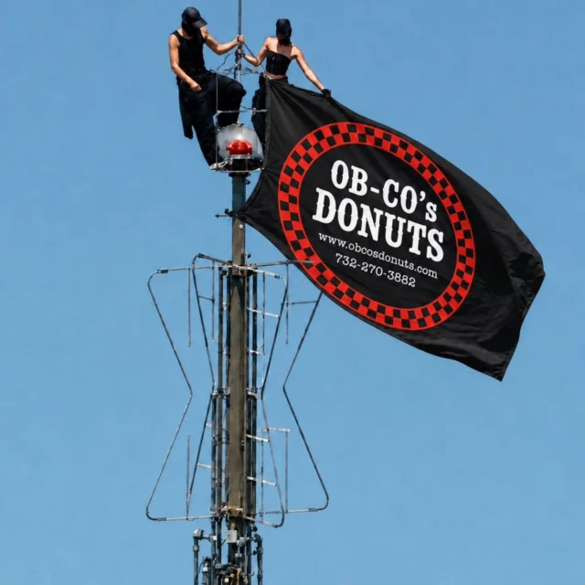 Our donuts have always been worth the trip... now they're worth climbing for???
 😂🍩 Thanks for the nationwide free advertising!